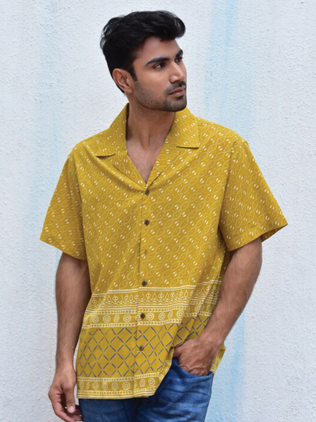 Chidiyaa Original Geometric Printed Cotton Casual Shirt