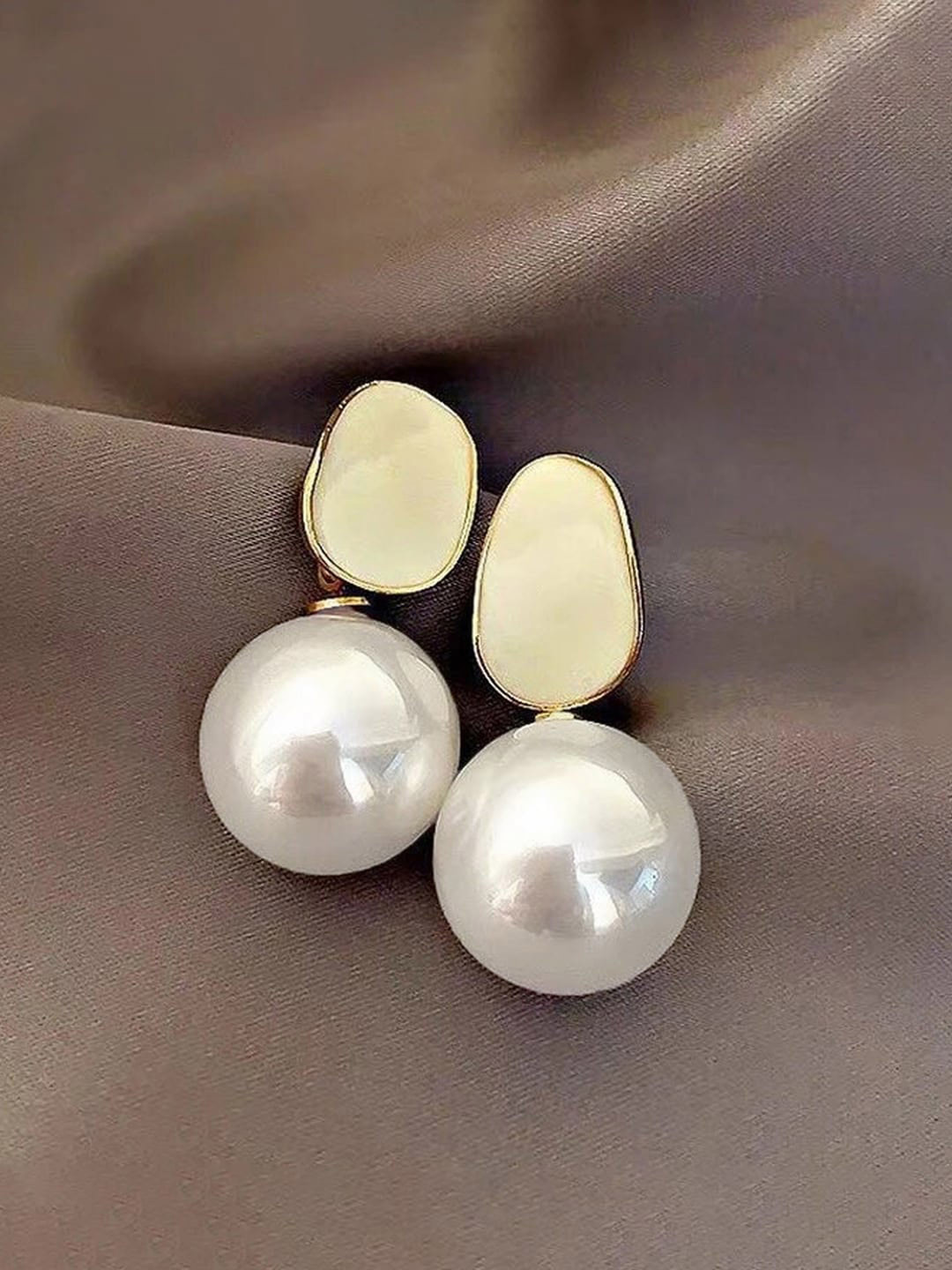 Jewels Galaxy Gold-Plated Beaded Drop Earrings