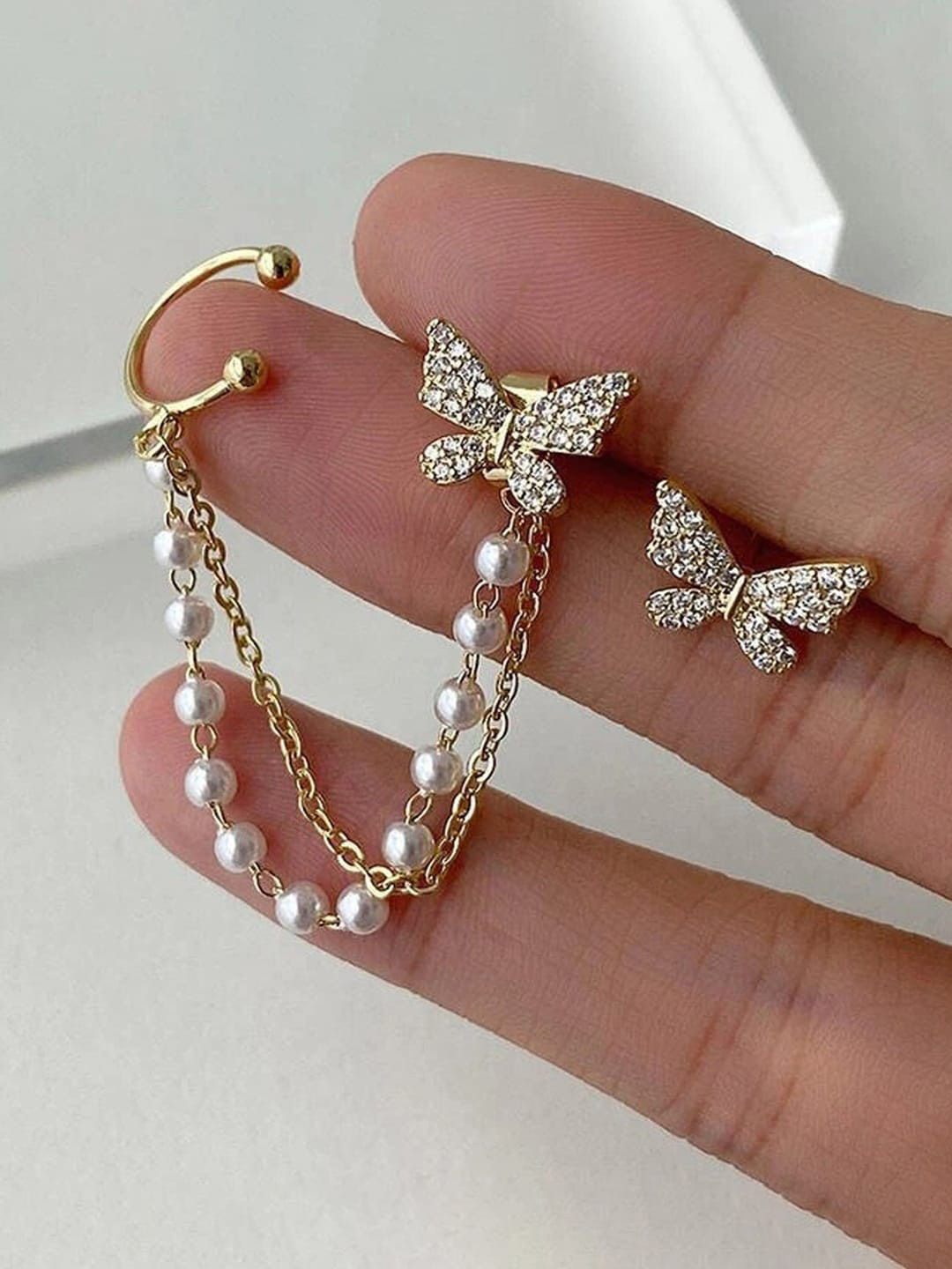 Jewels Galaxy Gold-Plated Contemporary Studs Earrings