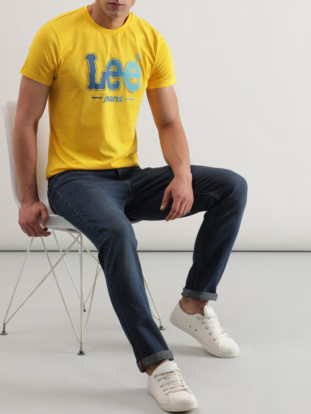 Lee Men Mid-Rise Slim Fit Clean Look Light Fade Jeans