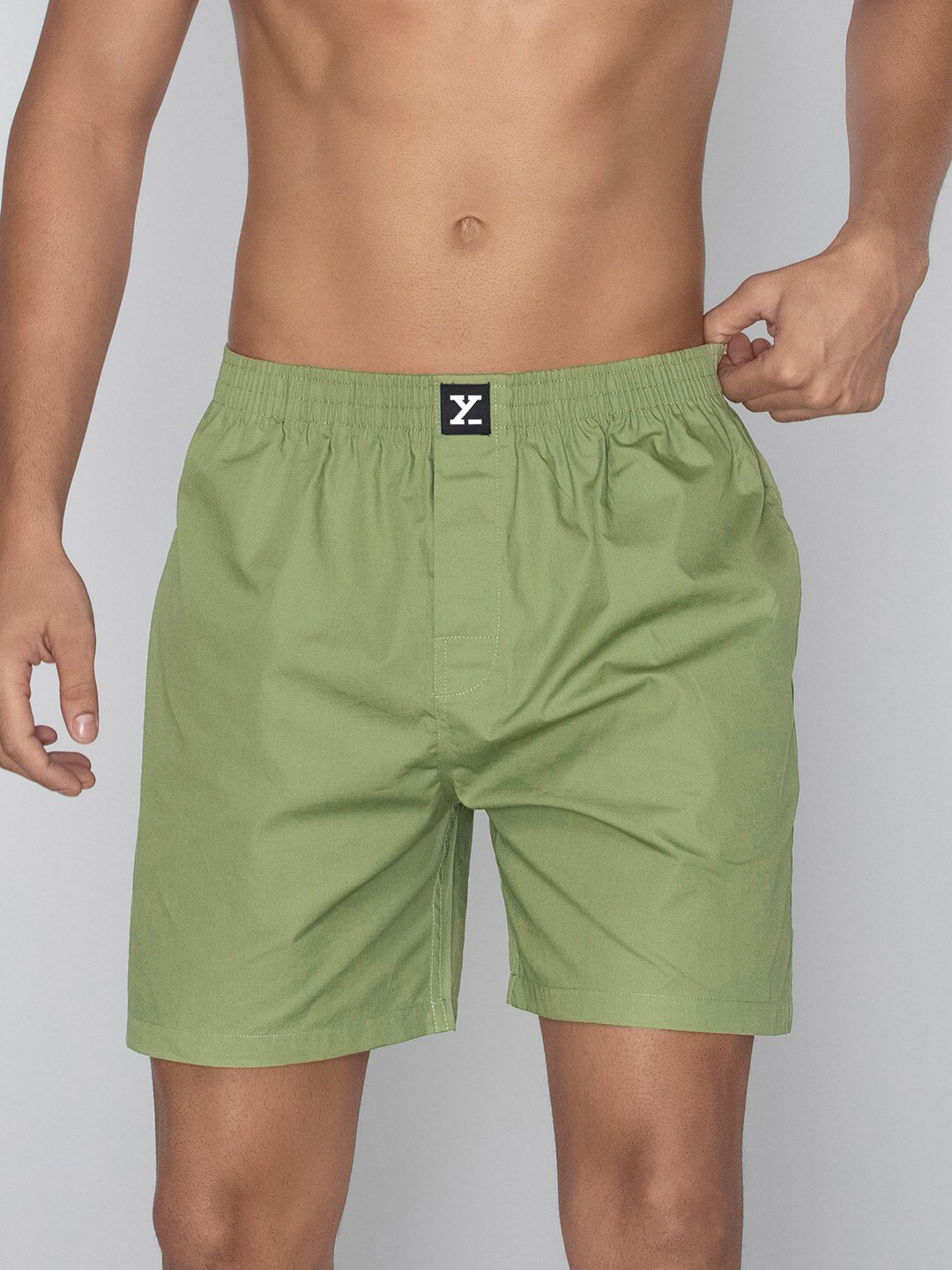 XYXX Men Solid Pace Olive Super Combed Cotton Boxer Shorts