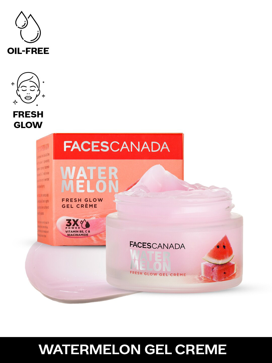 FACES CANADA Watermelon Fresh Glow Gel Creme With Niacinamide & Vitamin C & B5 - 50gm