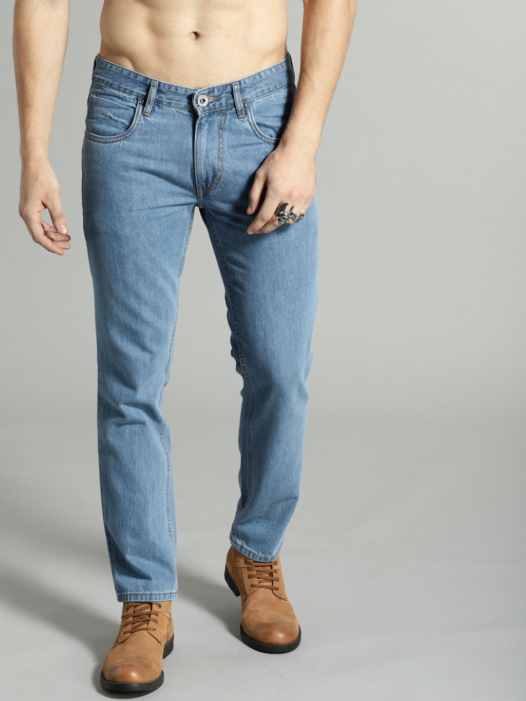 Roadster Time Travlr Men Blue Slim Fit Mid-Rise Clean Look Stretchable Jeans