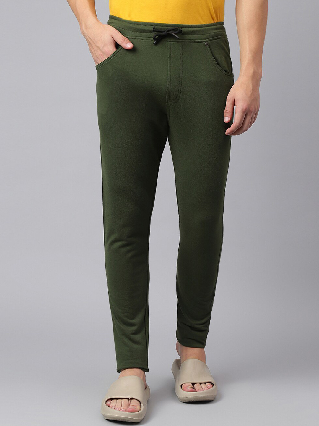 Richlook Men Mid-Rise Cotton Track Pants