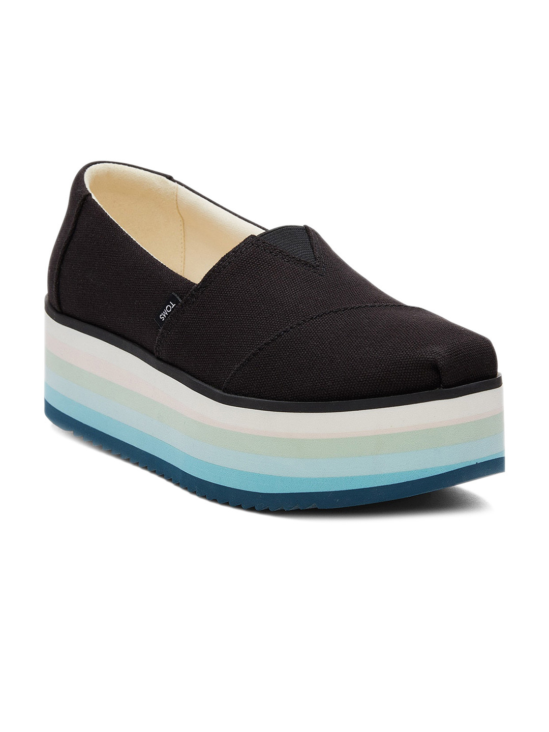 TOMS Women Platforms Lightweight & OrthoLite Eco Insole Textile Contrast Sole Sneakers