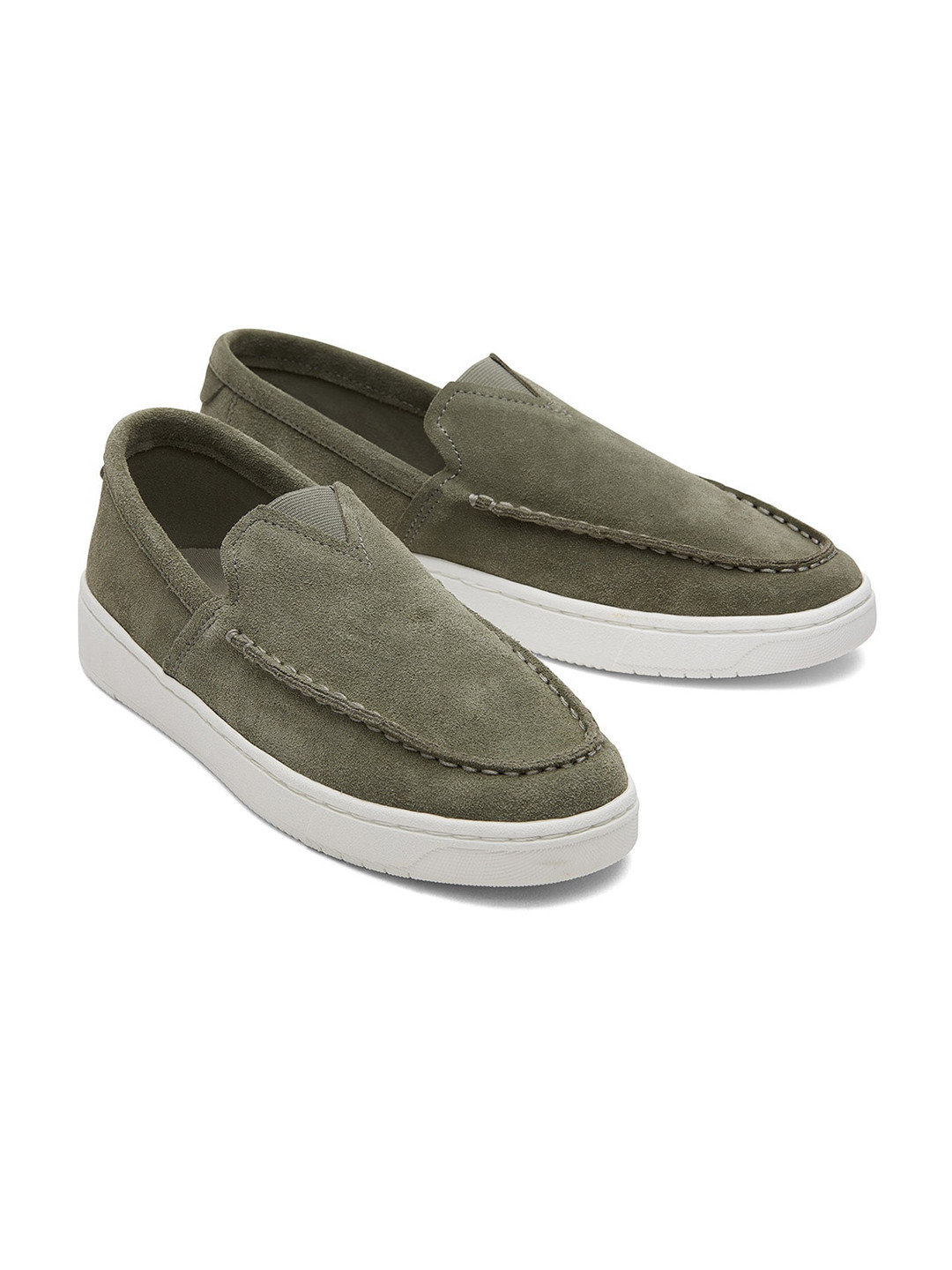 TOMS Men Lightweight Suede Contrast Sole Slip-On Sneakers