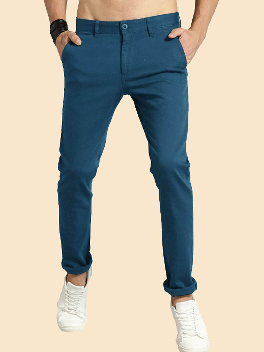 AD & AV Men Easy Wash Mid-Rise Chinos Trousers