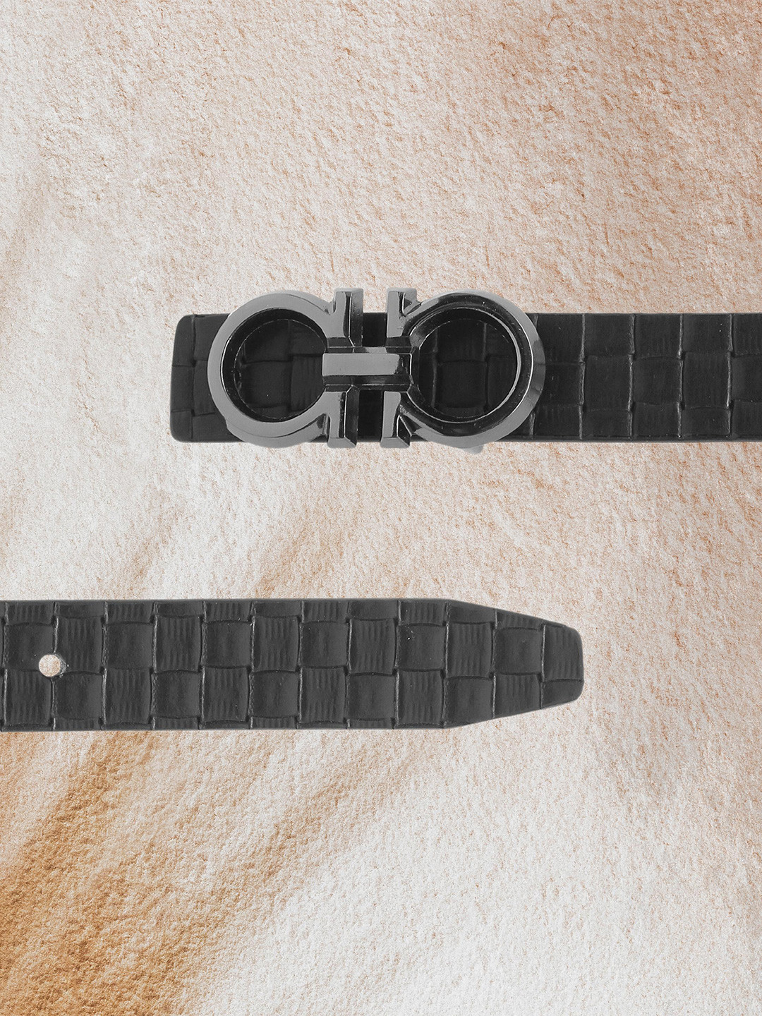 Calvadoss Women Textured Leather Wide Belt