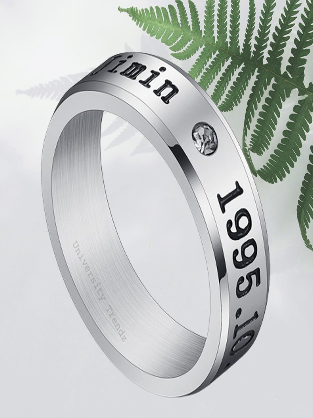 UNIVERSITY TRENDZ Silver-Plated K-pop Star Jimin Finger Ring