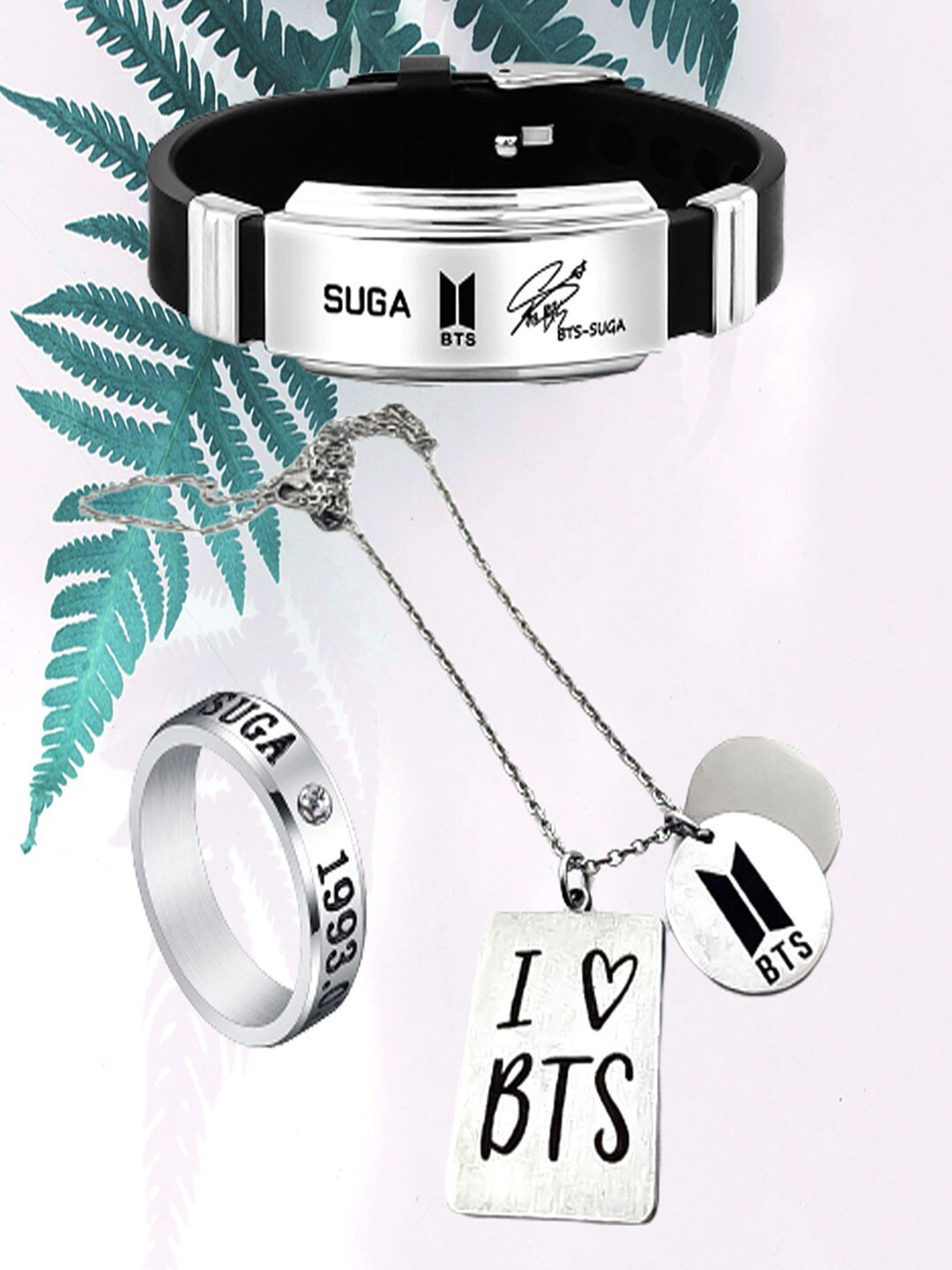 UNIVERSITY TRENDZ Silver-Plated Necklace With Pendant & Ring