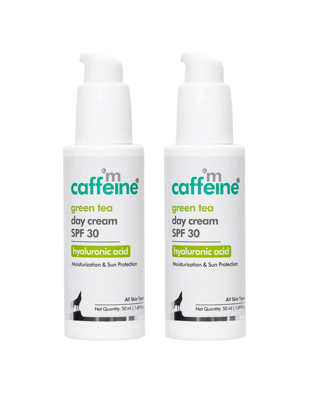 MCaffeine Set of 2 Green Tea Day Cream SPF30 with Hyaluronic Acid - 50ml each
