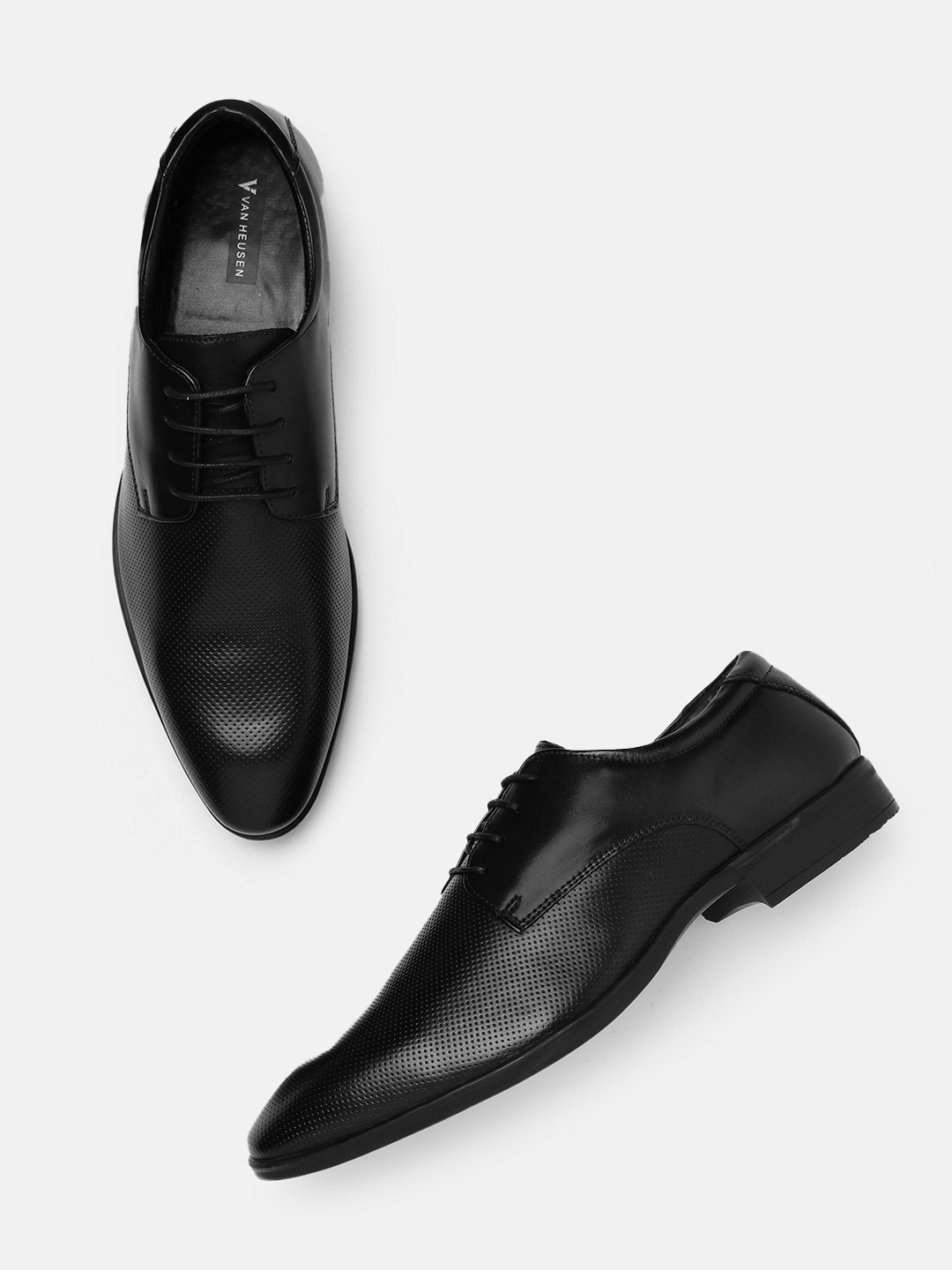Van Heusen Men Leather Derby Round Toe Formal Shoes