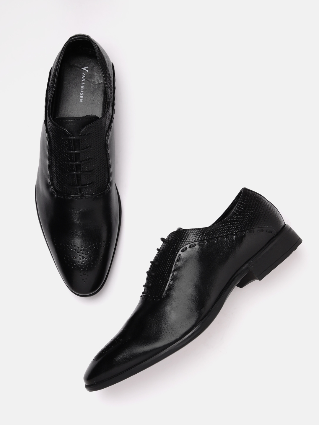 Buy Van Heusen Men Leather Textured Formal Oxfords Formal Shoes