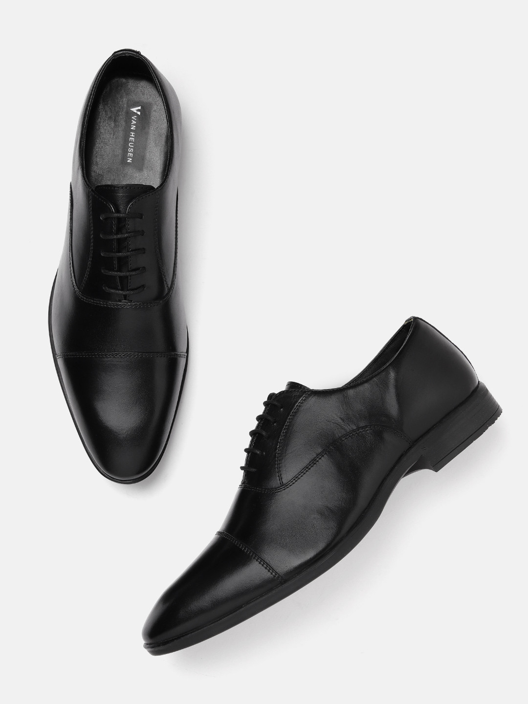 Van Heusen Men Leather Oxford Round Toe Formal Shoes