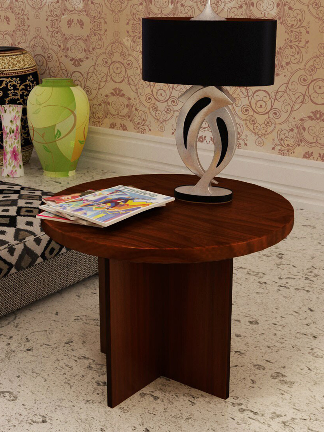 Home Sparkle Brown Home Sparkle Corner Table Engineered Ottoman