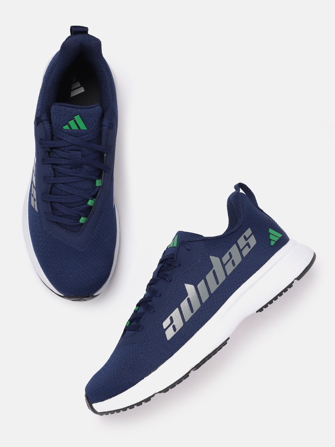 ADIDAS Men Woven Design Glint Run Running Shoes with Striped & Brand Logo Detail