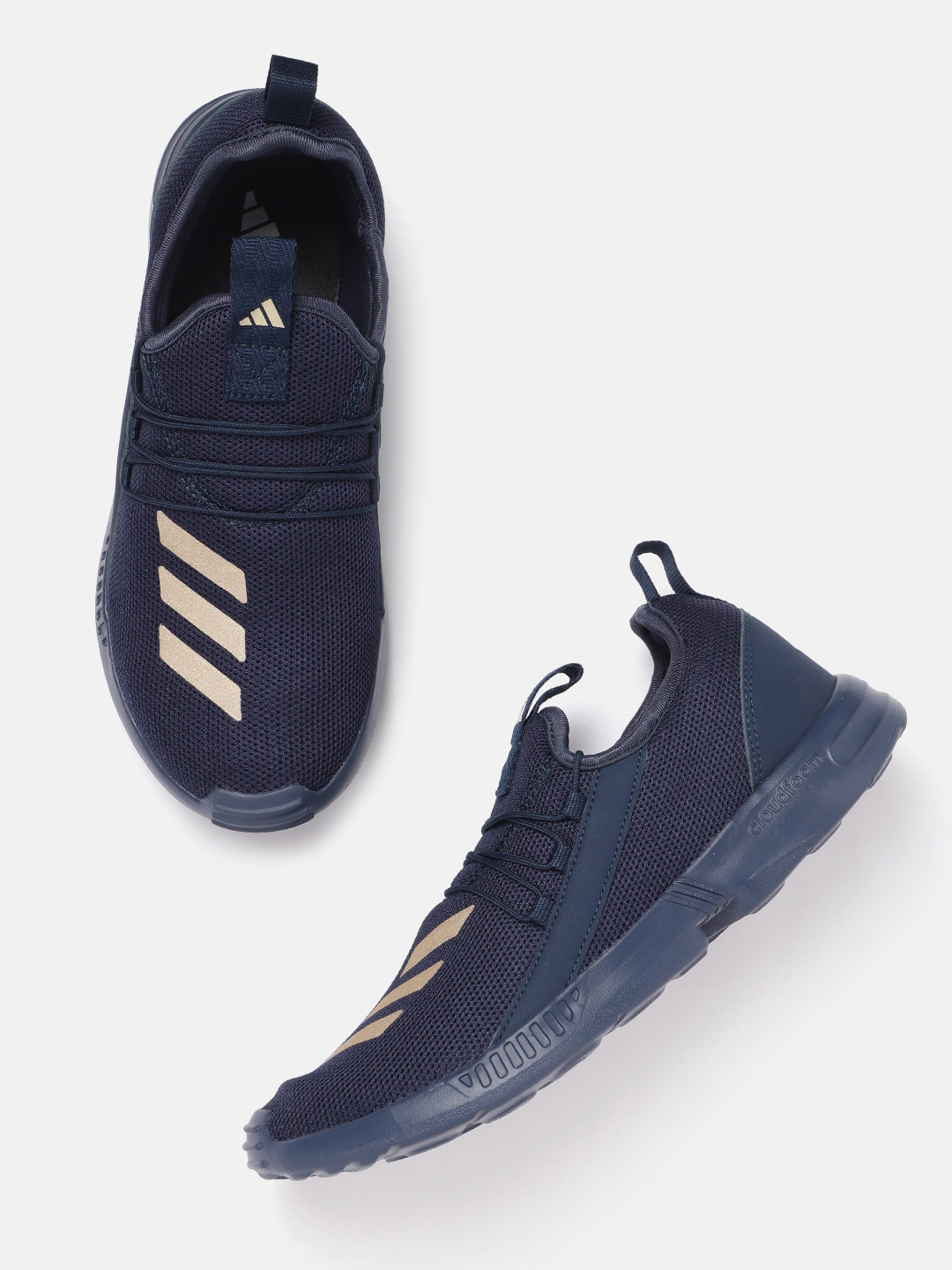 ADIDAS Men Woven Design Gauze Walking Shoes with Striped Detail