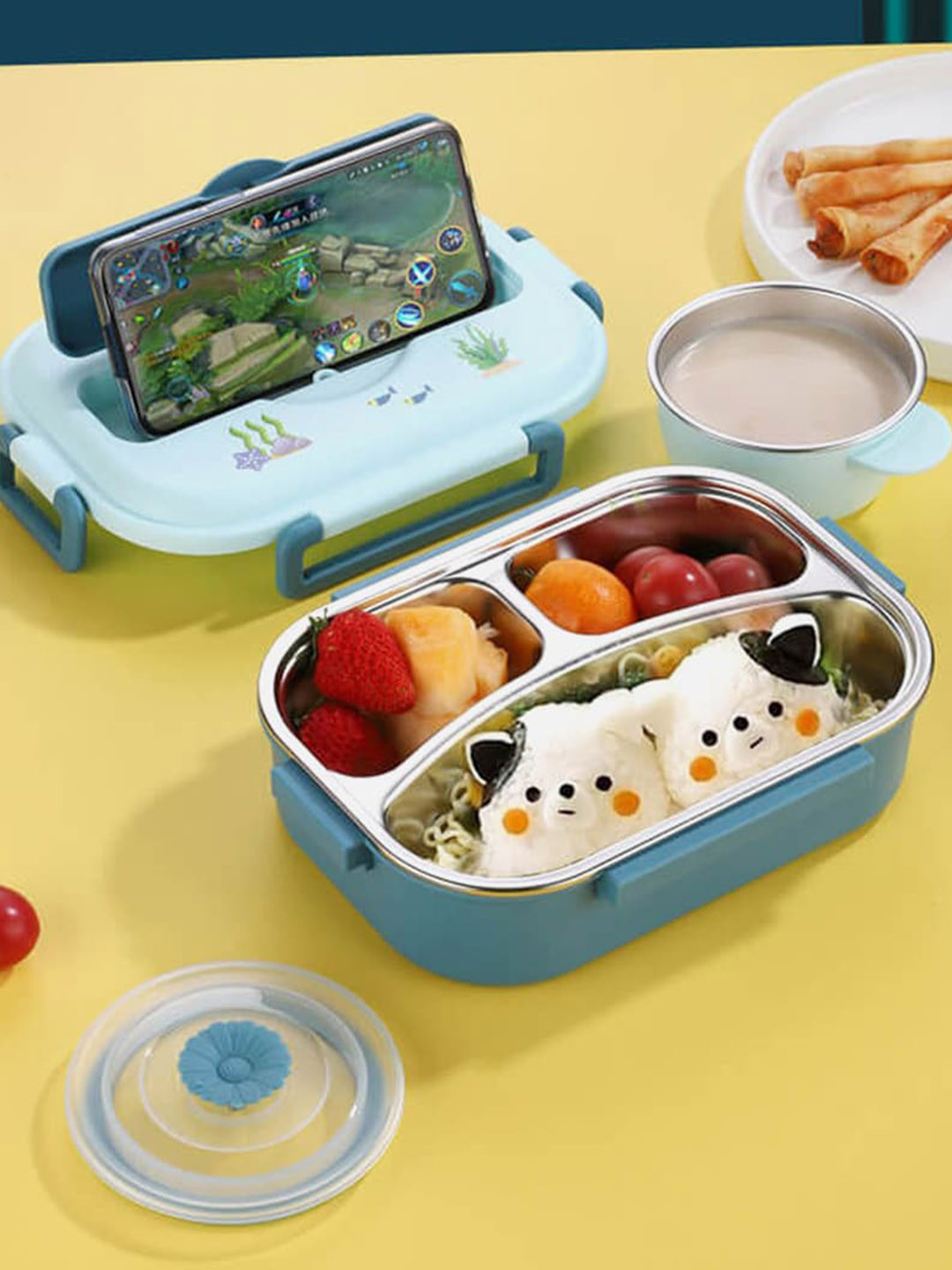Little Surprise Box LLP Kids Blue Printed Leak Proof Lunch Box