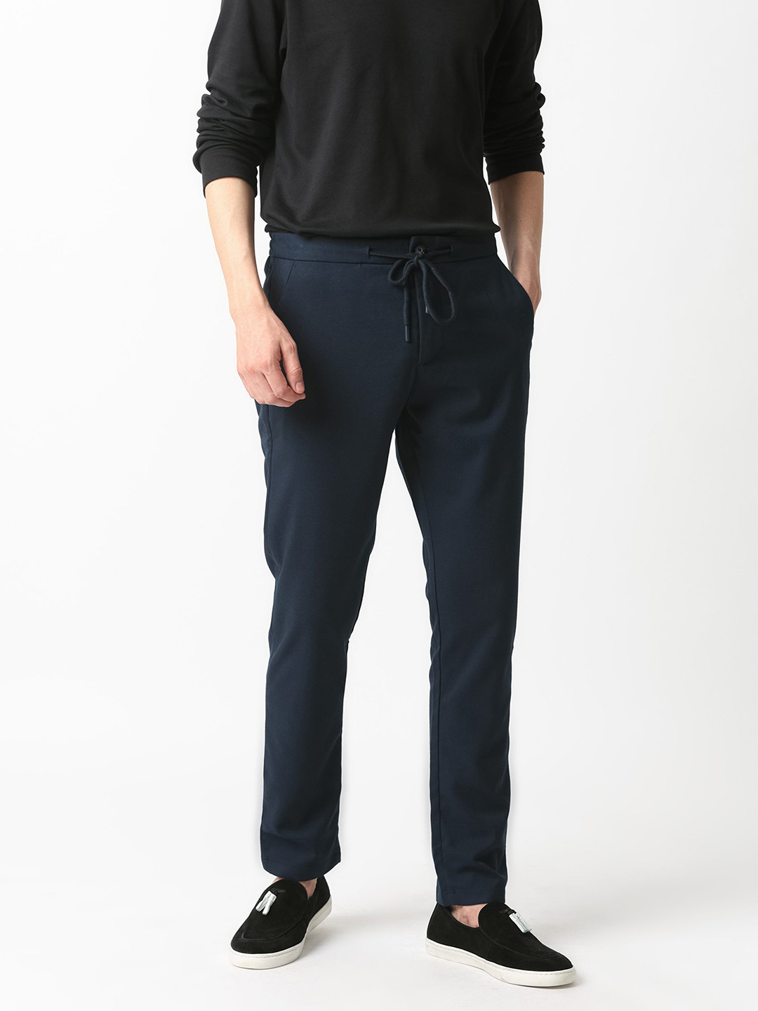 RARE RABBIT Men Navy 0 Regular Fit Plain Trouser