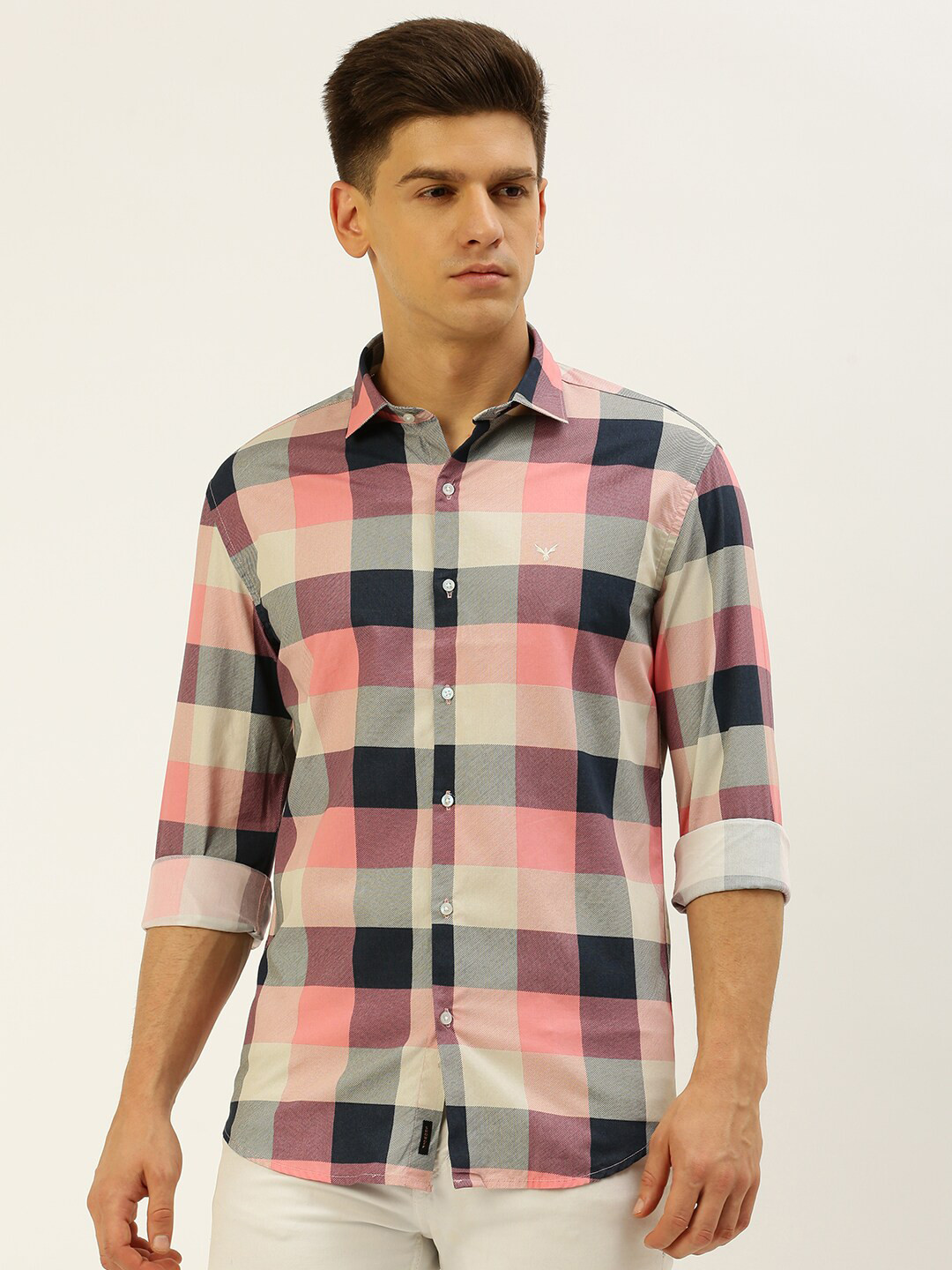 SHOWOFF Comfort Buffalo Checks Cotton Casual Shirt
