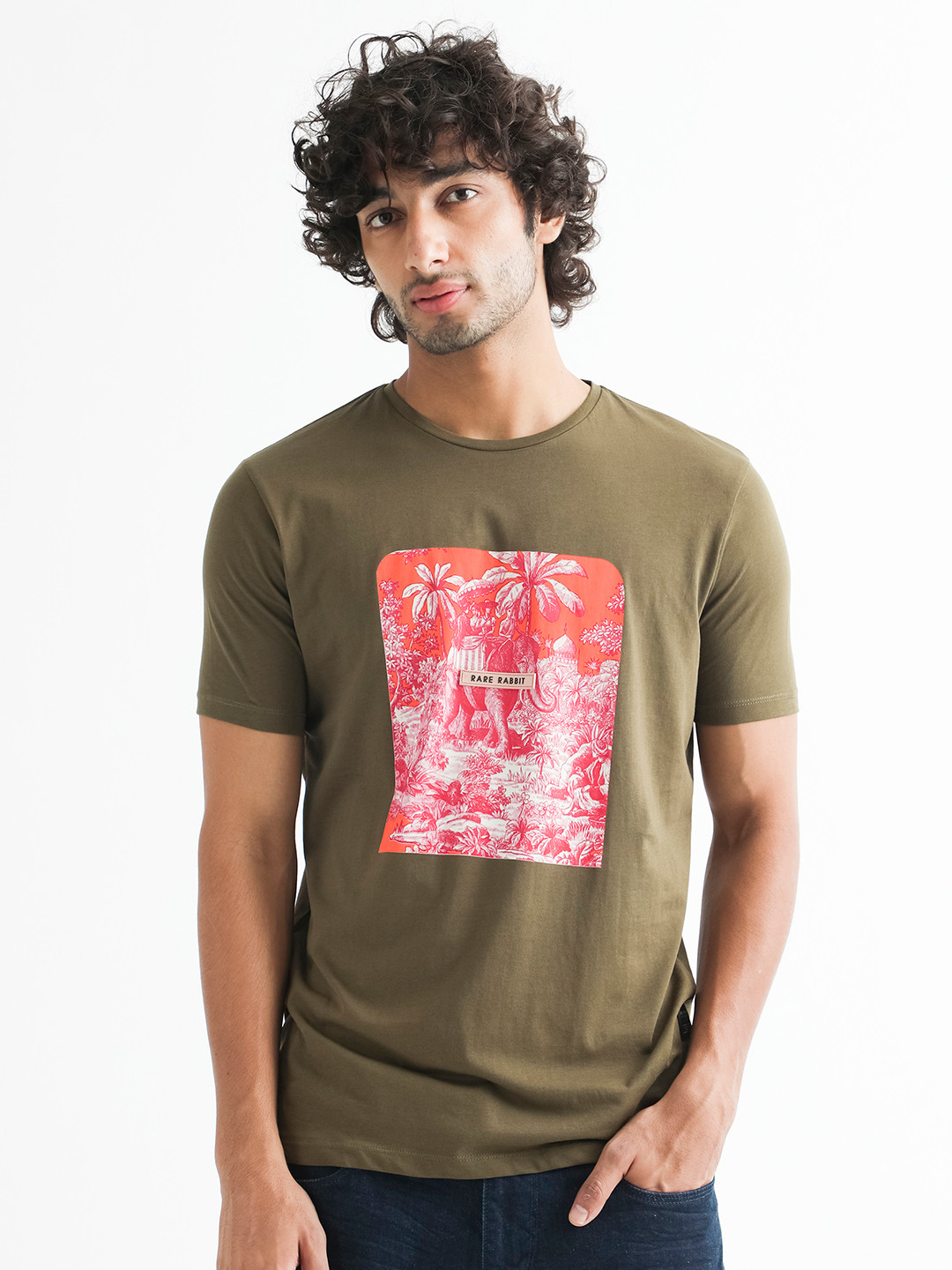 RARE RABBIT Men Rings-4 Slim Fit Solid Polo Collar T-Shirt