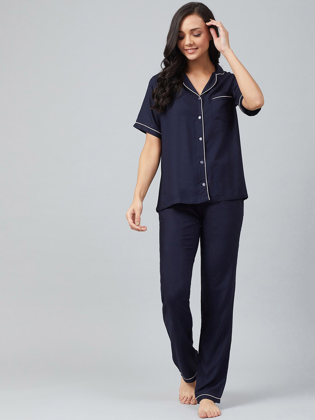 The Snug Studio Lapel Collar Night Suit