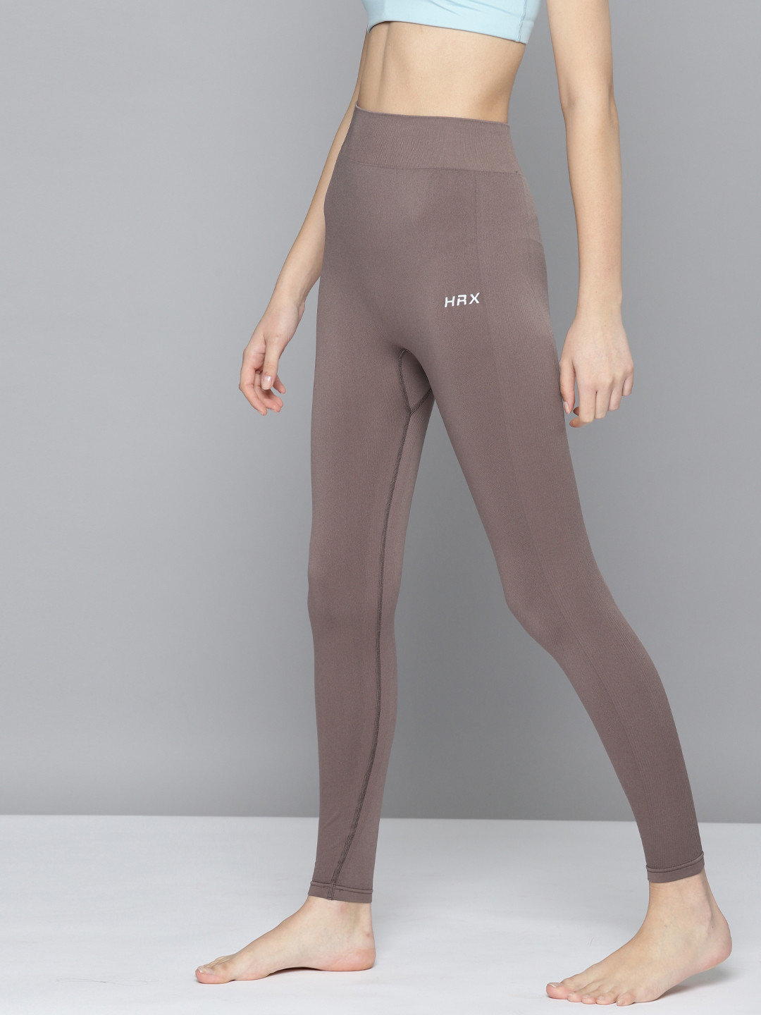 HRX by Hrithik Roshan Rapid-Dry Antimicrobial Seamless Yoga Tights