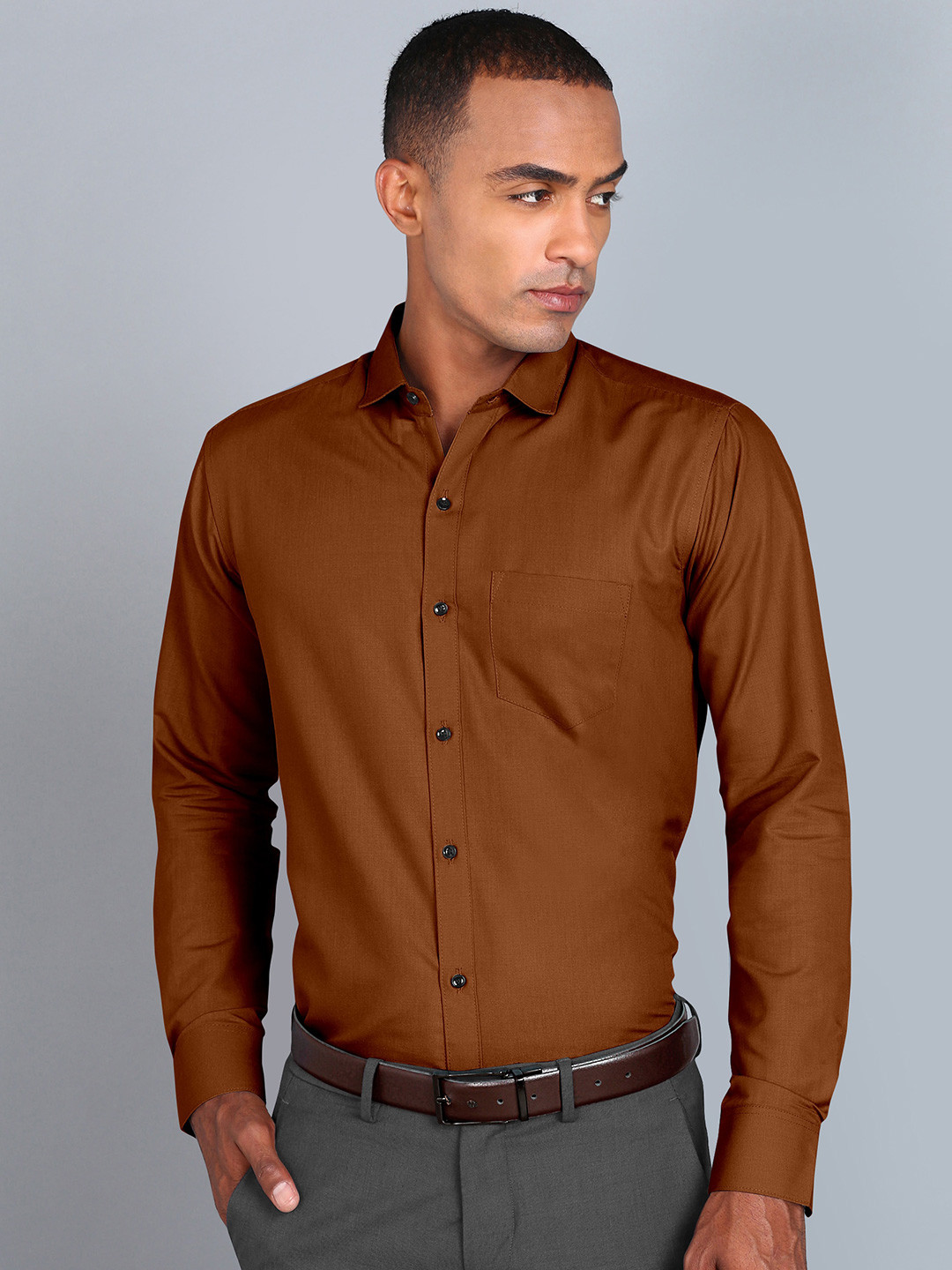 Fibermill Smart Slim Fit Spread Collar Formal Shirt