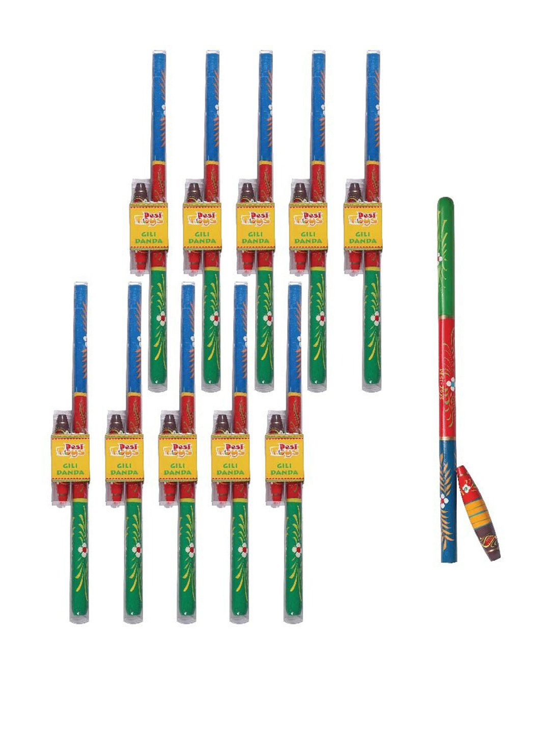 Desi Toys Set Of 10 Gilli Danda