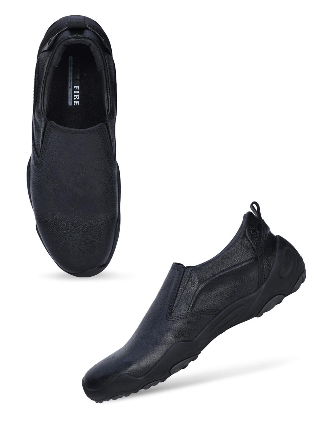 KICKSFIRE Men Textured Leather Formal Slip-On Shoes