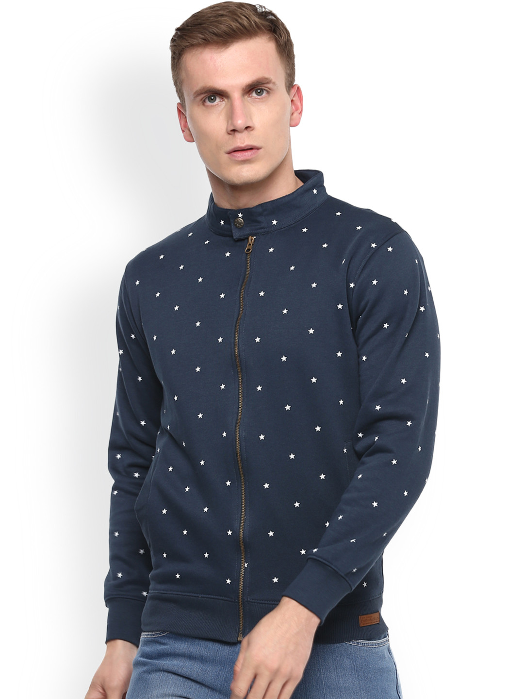 ELABORADO Men Blue Printed Sweatshirt