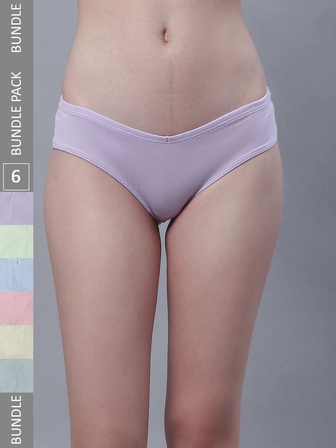TAG 7 Women Pack Of 6 Mid-Rise Cotton Hipster Briefs