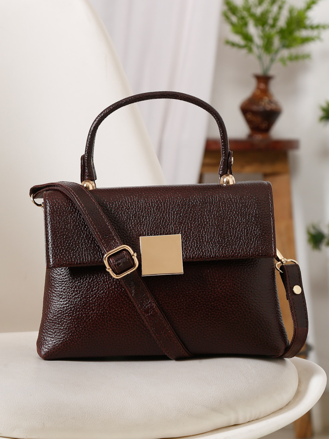 Teakwood Leathers Water Resistant Structured Satchel