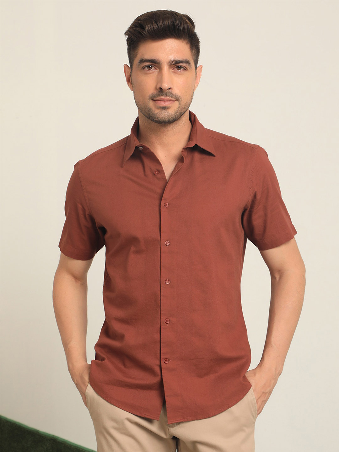 RARE RABBIT Men Matto Slim Fit Cotton Shirt