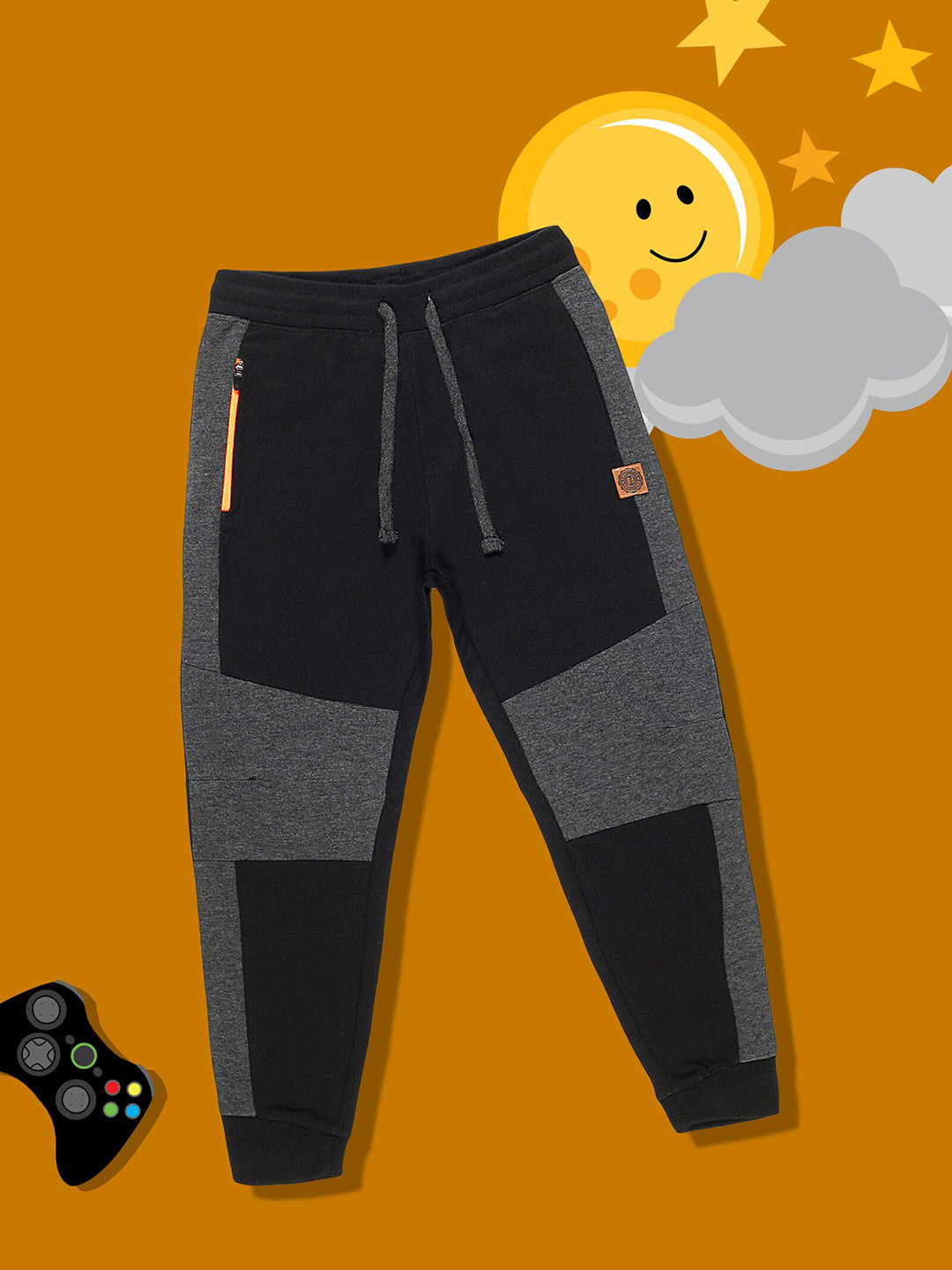 3PIN Boys Color-Blocked Cotton Joggers