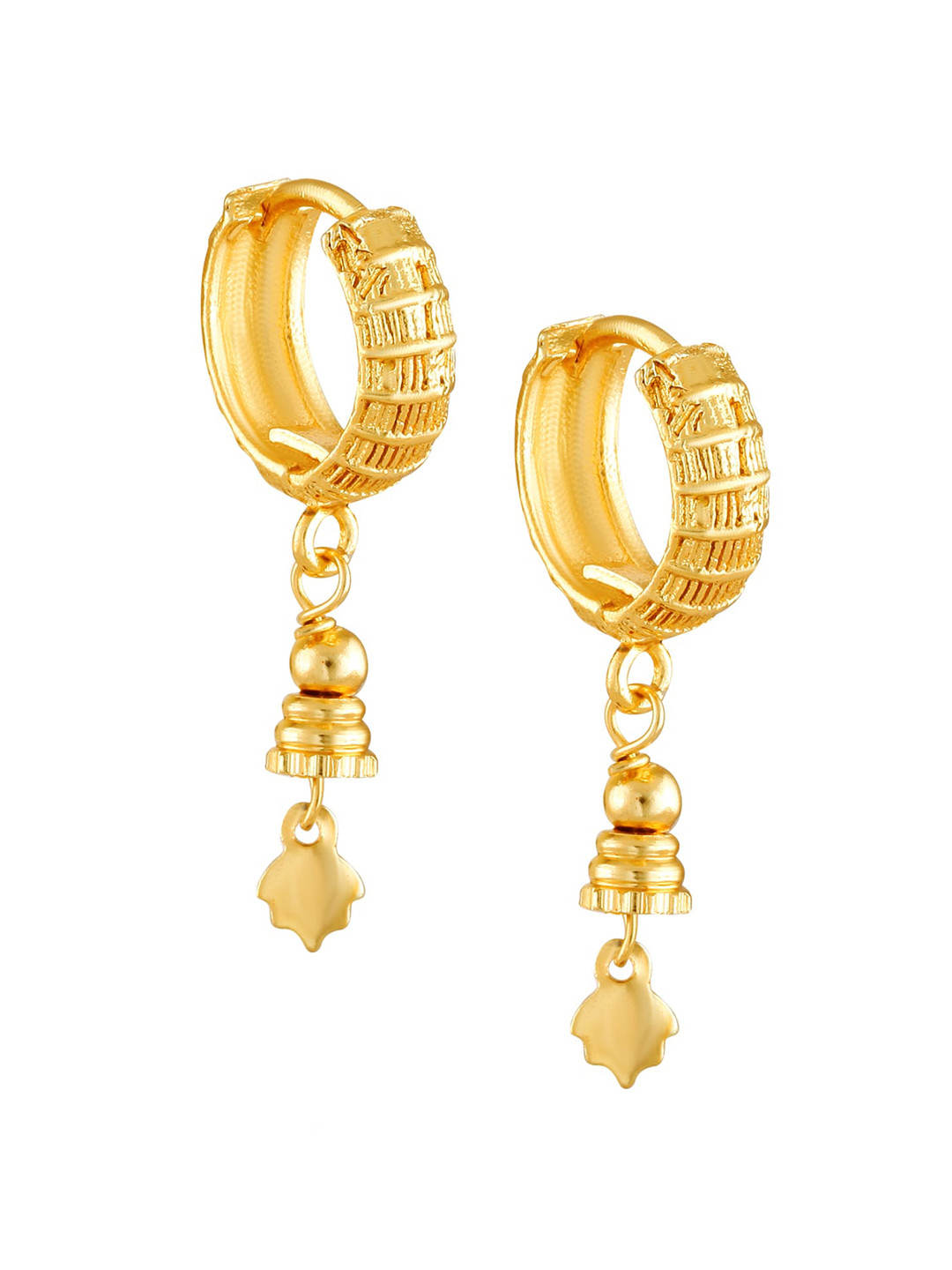 Vighnaharta Gold-Plated Hoop Earrings