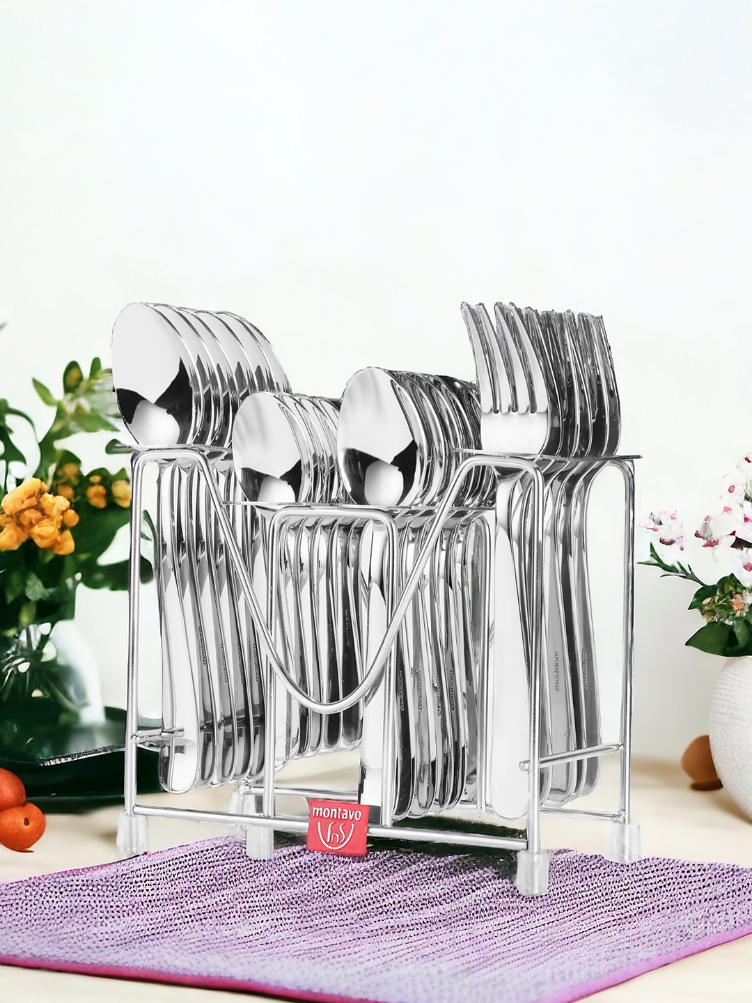 FNS Verona Stainless Steel 24 Pcs Cutlery Set With hanging Stand