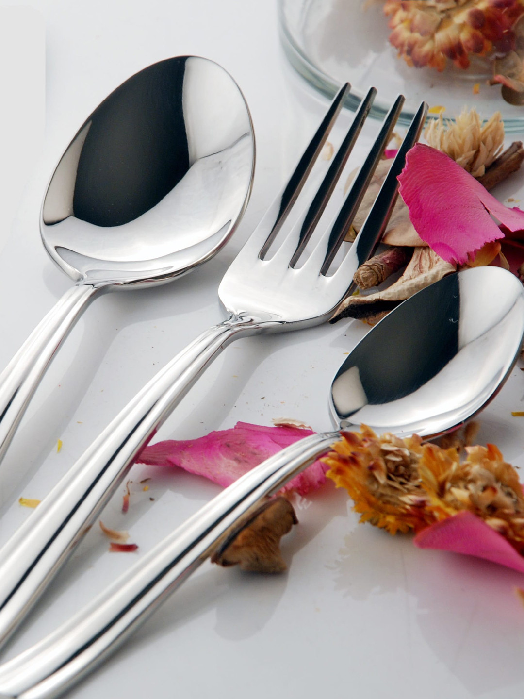 FNS Venice Silver Toned 18 Pieces Mixed Cutlery Sets