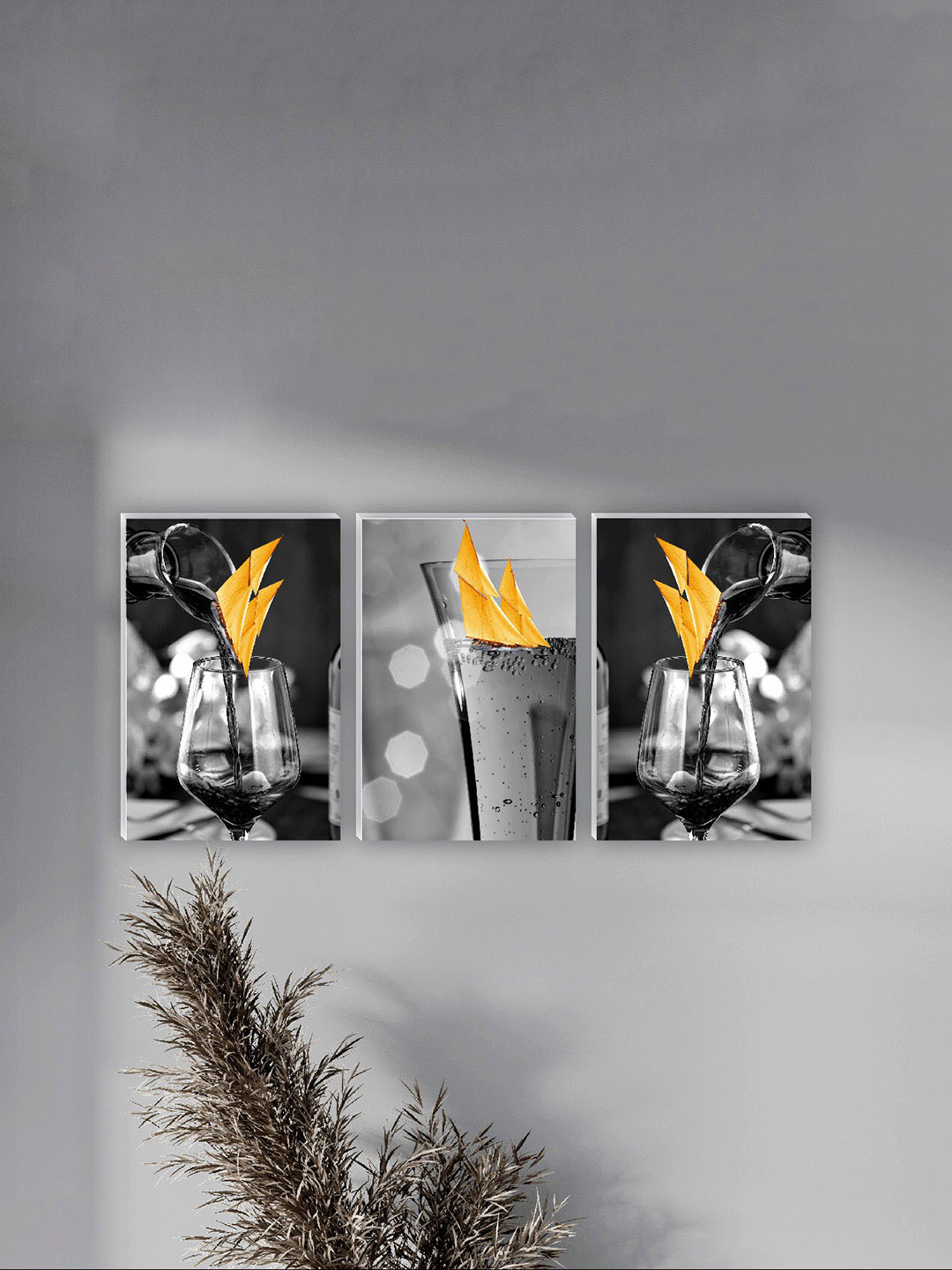 SAF SelfInstallation Digital MDF 3 Piece Wall Rectangle Paintings Wall Art -18 x 12In