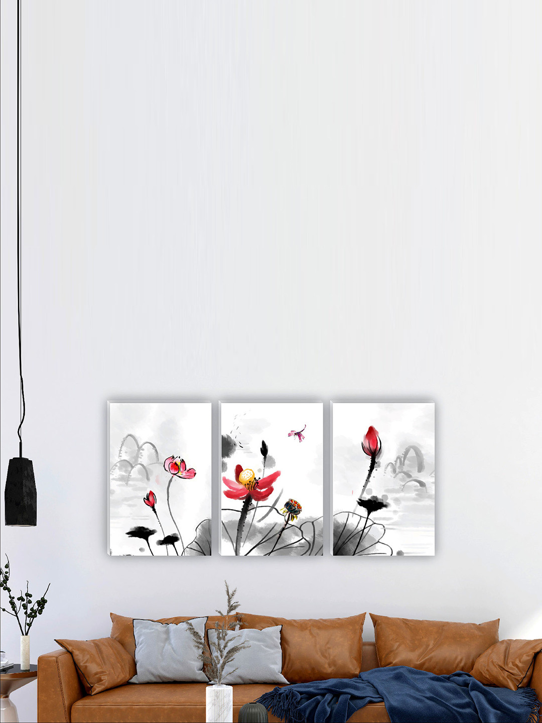 SAF Digital Reprint MDF 3 Piece Wall Rectangle Paintings Wall Art - 18 x 36In