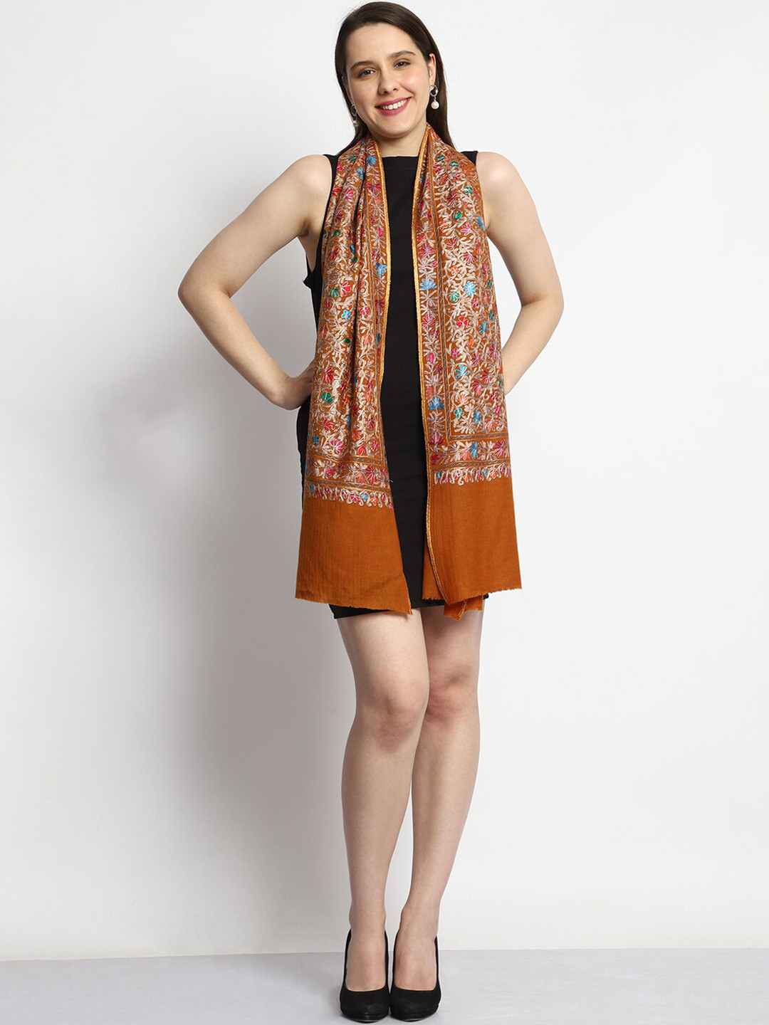 Tweedle Embroidered Wool Shawl