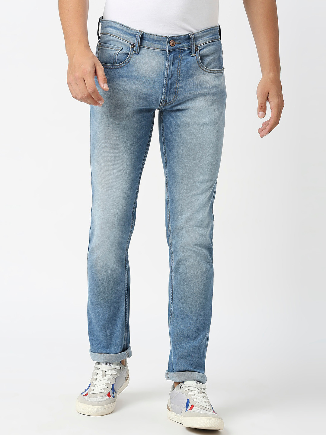 Pepe Jeans Men Clean Look Heavy Fade Slim Fit Cotton Jeans