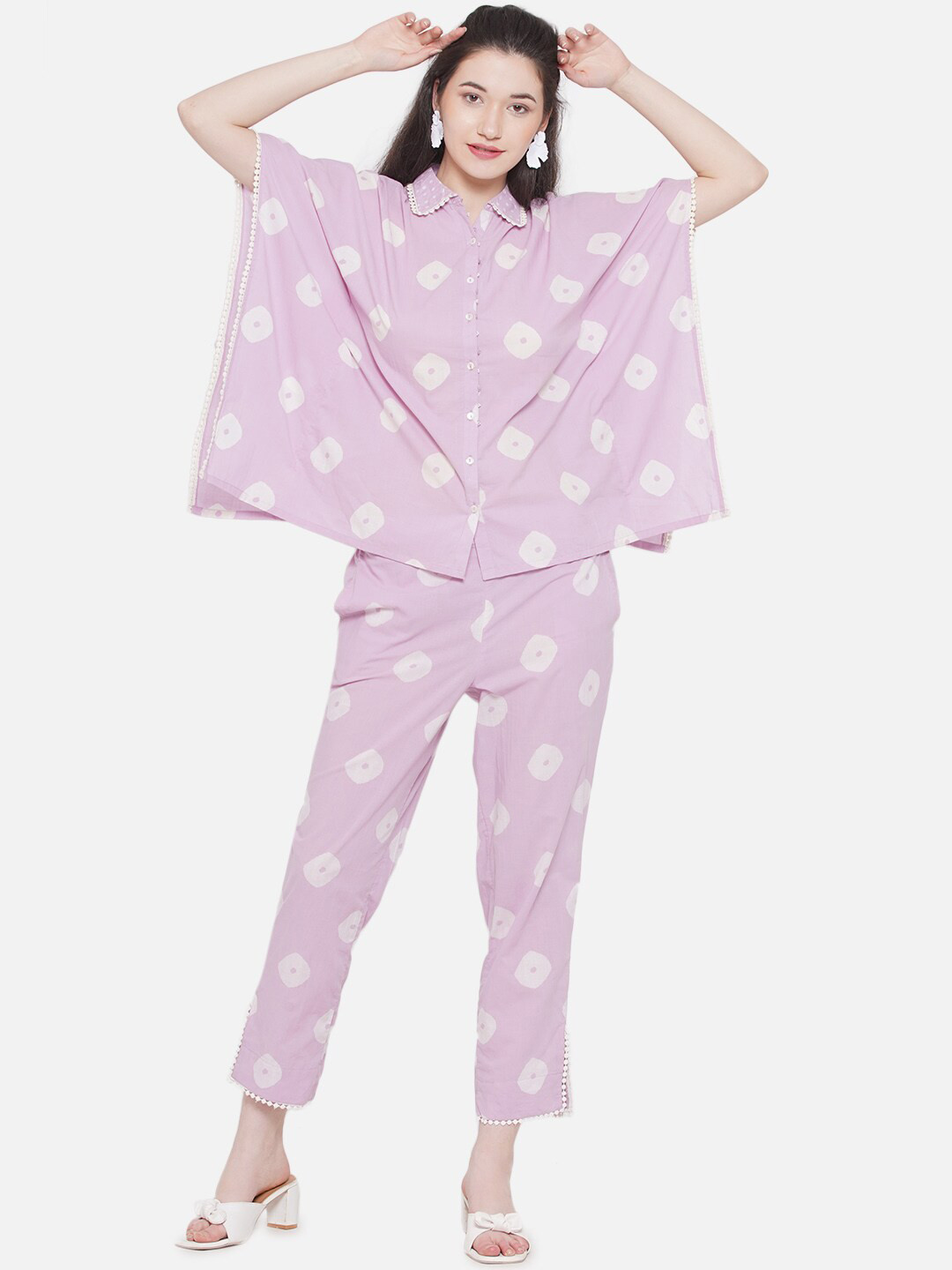 bellamia Printed Kaftan Tunic With Trouser Co-Ords