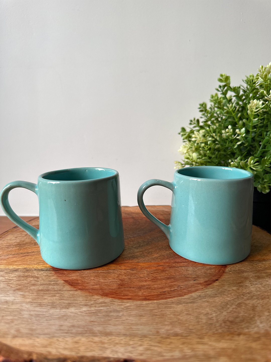 CasaTrunk Rakshabandhan Gift Turquoise Blue Ceramic Microwave Safe 2 Piece Mugs-150ml