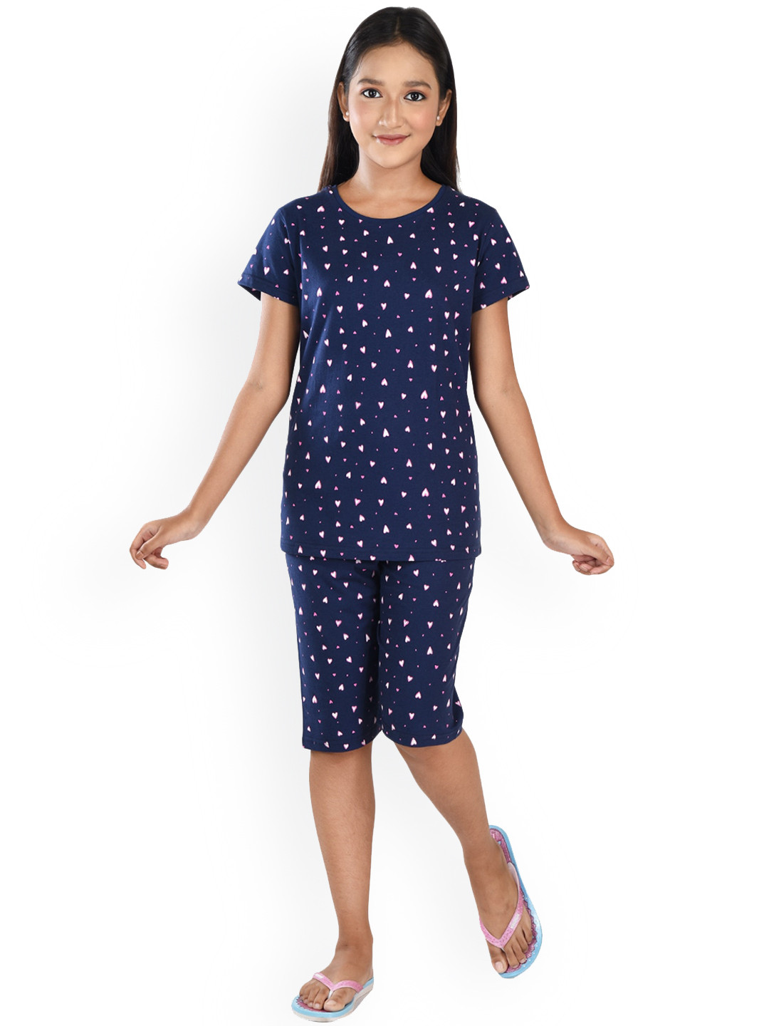 Clothe Funn Girls Conversational Printed Pure Cotton Night Suit