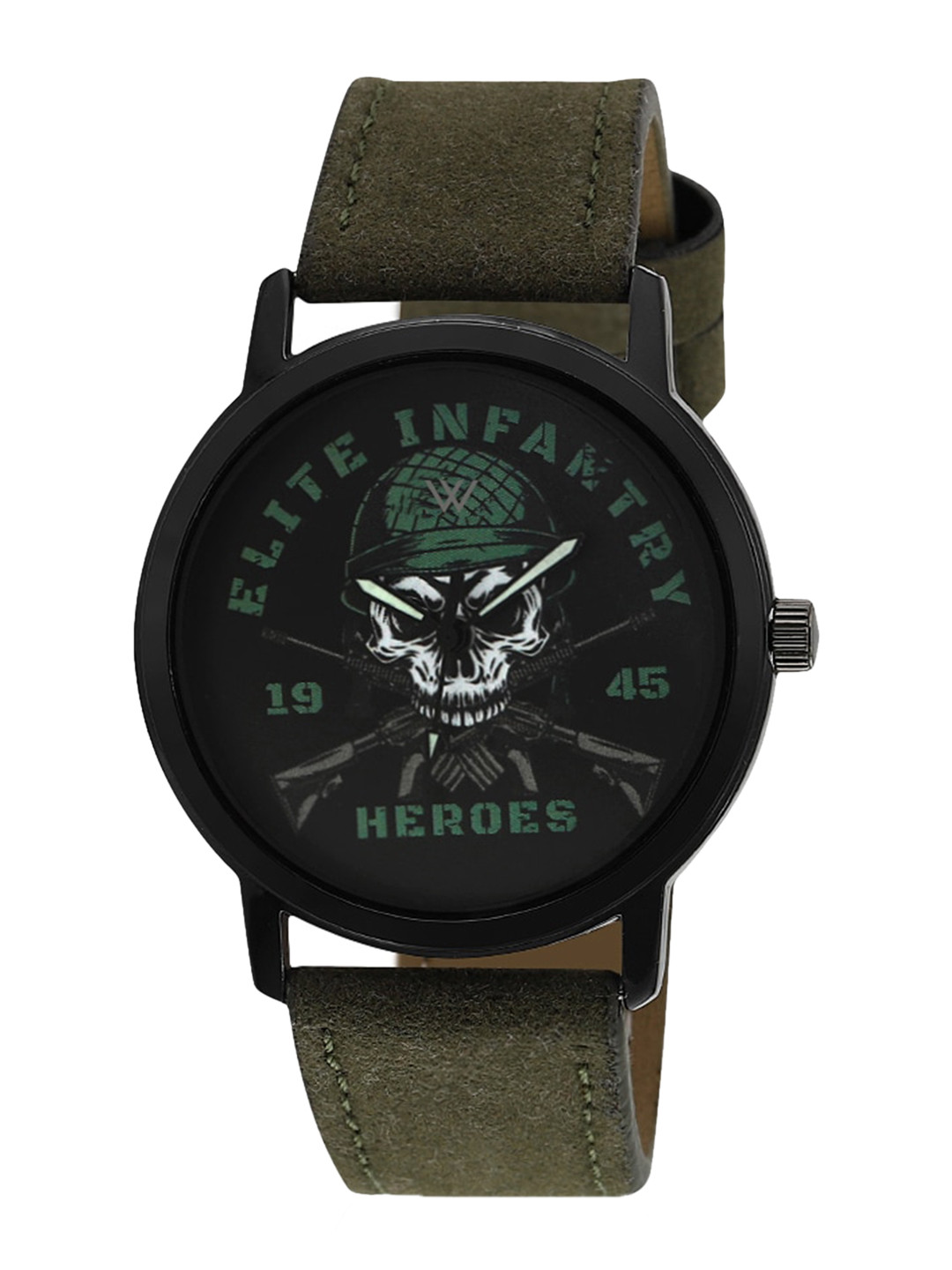 Walrus Men Brass Printed Dial & Green Straps Analogue Watch WWTM-GRA-42