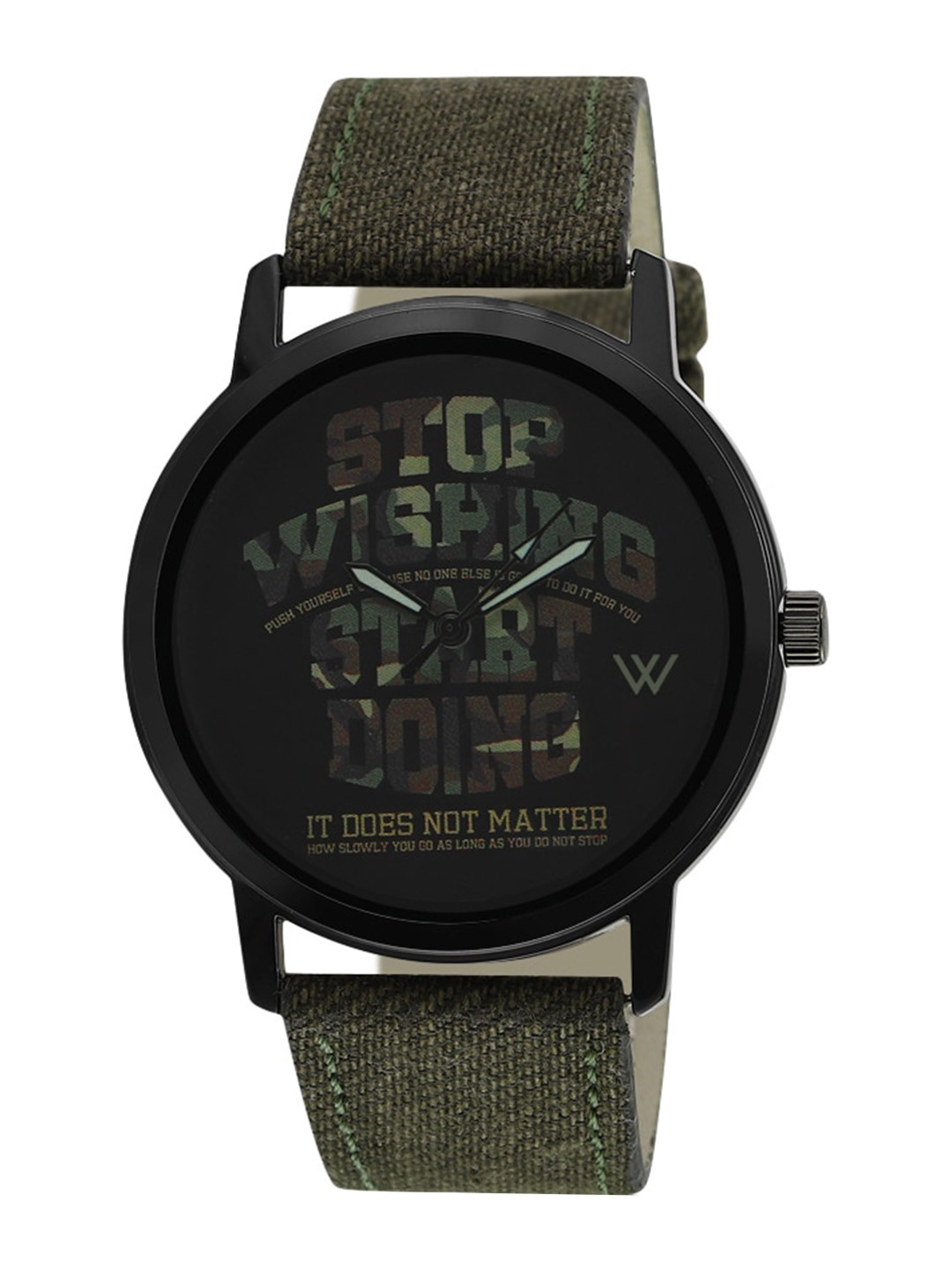 Walrus Men Brass Printed Dial & Green Straps Analogue Watch WWTM-GRA-41