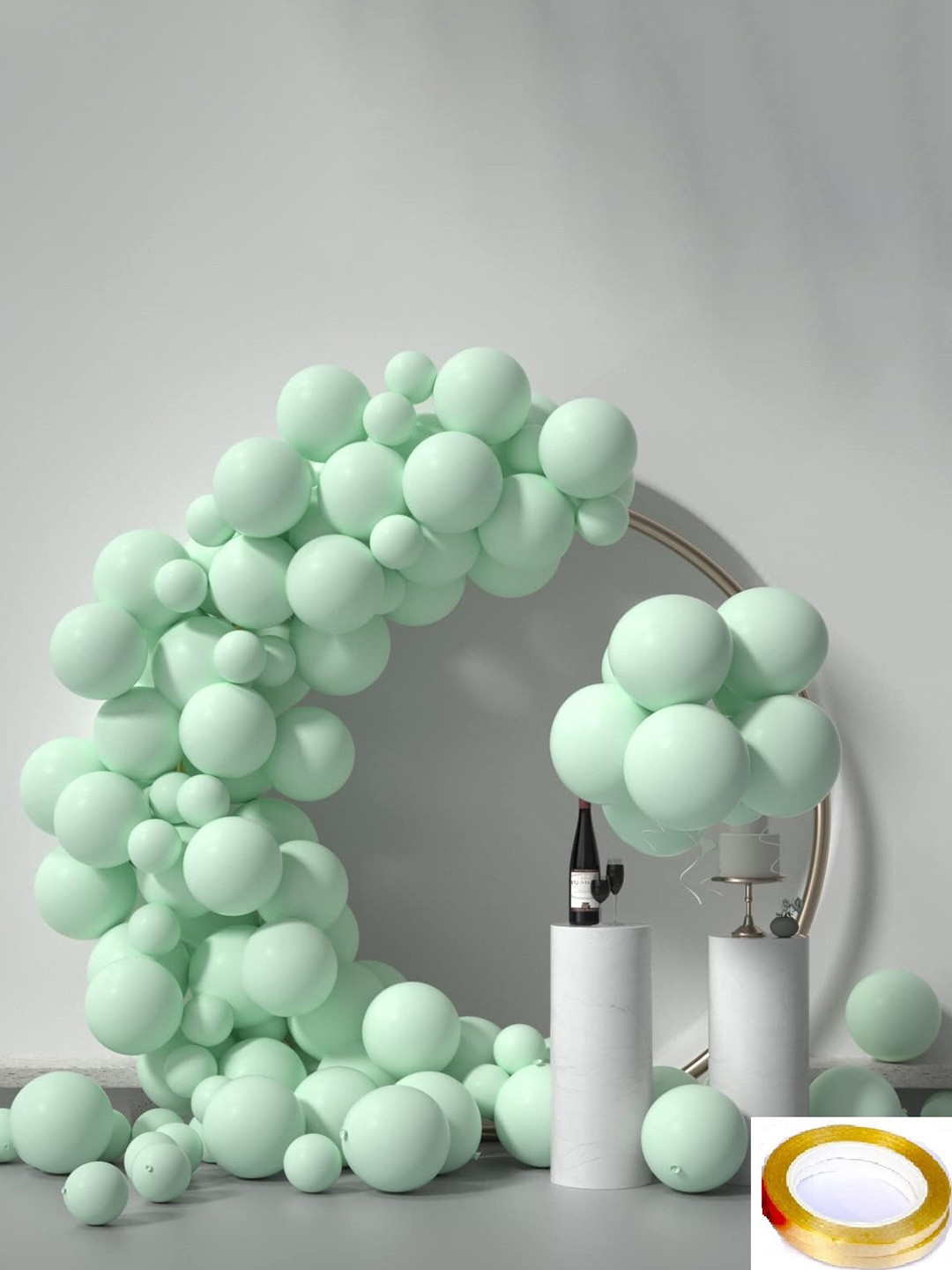 CHOCOZONE Pastel Green 100 Pieces Party Props Balloons