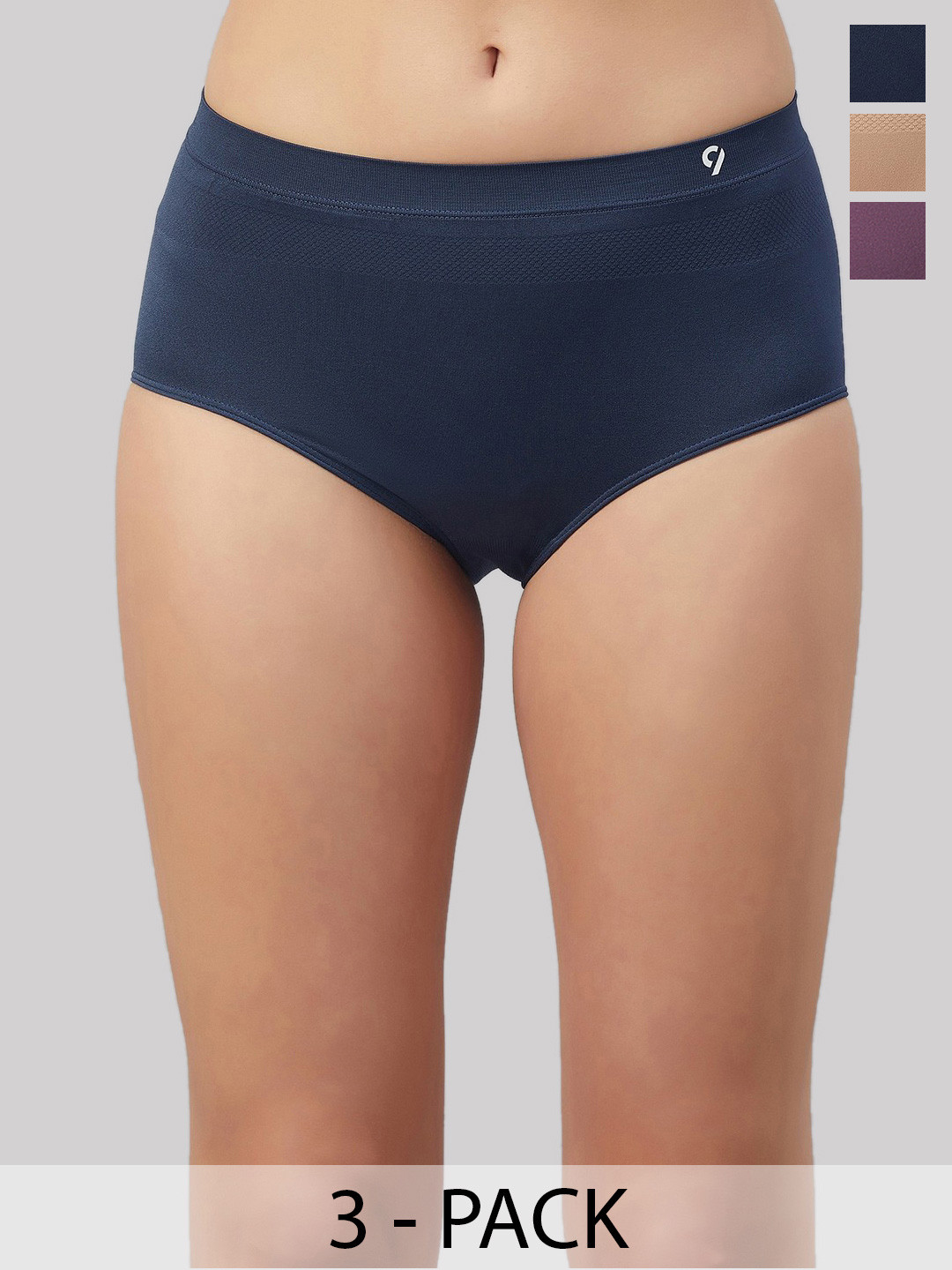 C9 AIRWEAR Women Pack Of 3 High Rise Seamless Invisible Fit Hipster Briefs P1174_Pack11