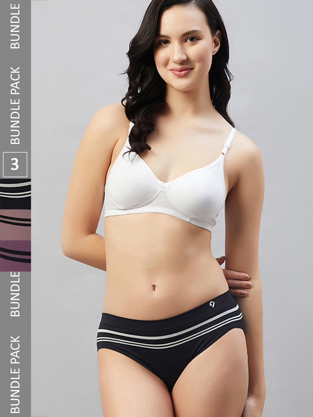 C9 AIRWEAR Women Seamless Pack Of 3 Striped Sweat Absorption Bikini Briefs